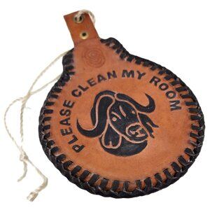 Vintage Handmade Leather Hotel "Do Not Disturb" "Please Clean My Room" D…